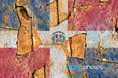 Grunge Flag Of The Dominican Republic Stock Photo