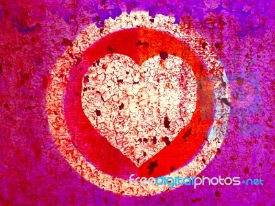 Grunge Heart On Rusty Sign Stock Image