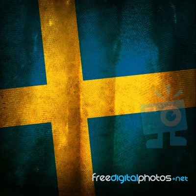 Grungy Flag Of Sweden Stock Photo