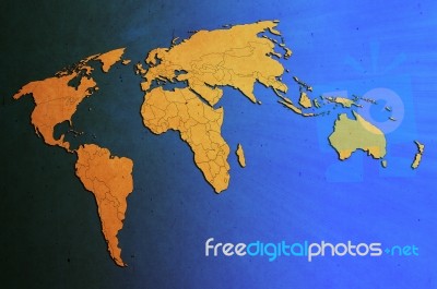 Grungy World Map Stock Image
