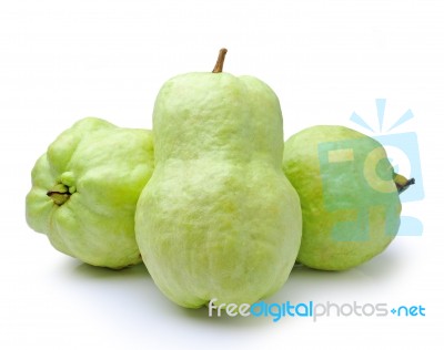 Guava On White Background Stock Photo