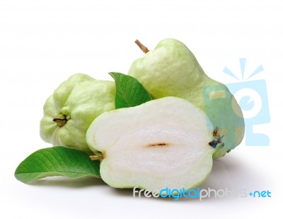 Guava (tropical Fruit) On White Background Stock Photo