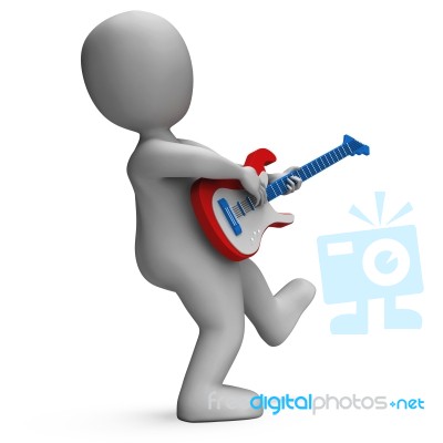 Guitarist Shows Rock Music Guitar Playing And Character Stock Image