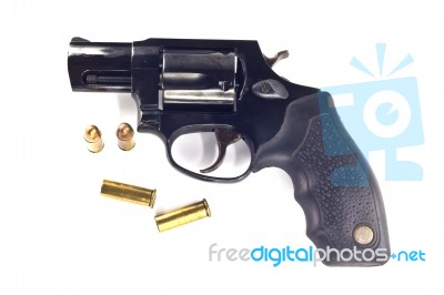 Gun And Bullets Stock Photo