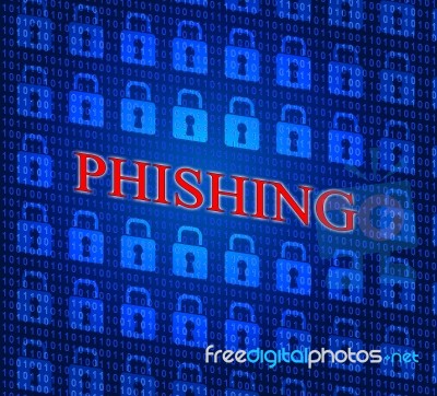Hacked Phishing Means Threat Theft And Crack Stock Image