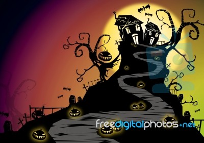 Halloween Castle Stock Image