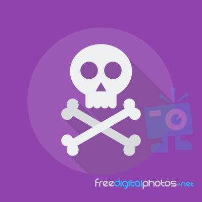 Halloween Flat Icon. Crossbones And Skull Stock Image