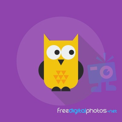 Halloween Flat Icon. Owl Stock Image