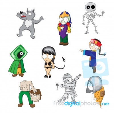 Halloween Ghost Cartoon, No Effect Stock Image