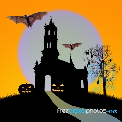Halloween Night,useful For Some Halloween Concept Stock Photo