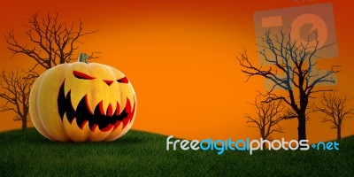Halloween Pumpkin With Background Stock Image