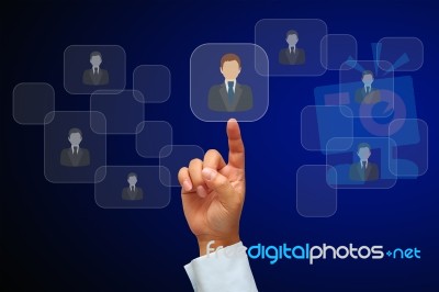Hand And Human Icon Button Stock Image