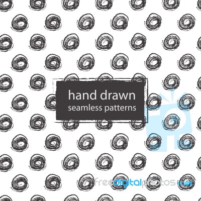 Hand Drawn Marker And Ink Seamless Patterns Stock Image