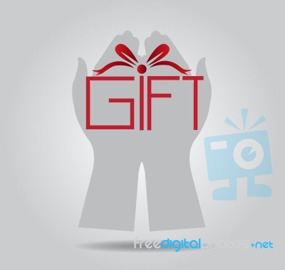 Hand Hold Gift Like Box  Icon Stock Image