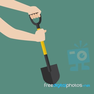 hand hold shovel prepare