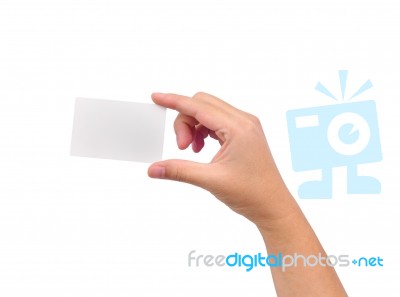 Hand Holding A Card Stock Photo