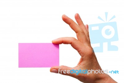 Hand Holding Blank Business Card Stock Photo