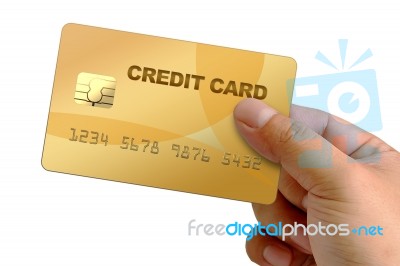 Hand Holding Credit Card Stock Image