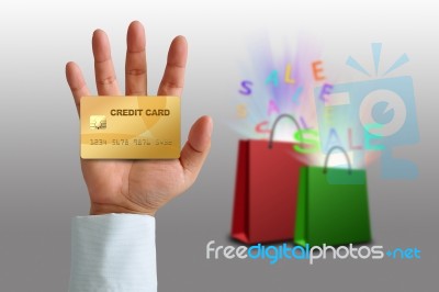 Hand Holding Credit Card Stock Image