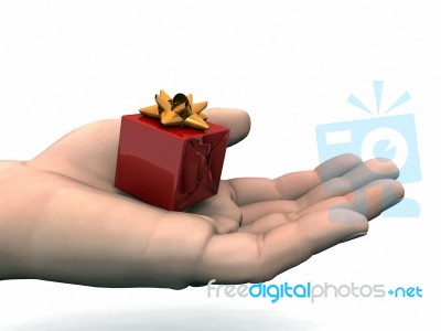 Hand Holding Gift Stock Image