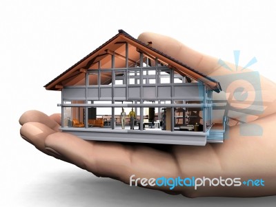 Hand Holding House Stock Image