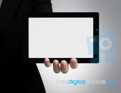Hand Holding Touchpad Stock Image