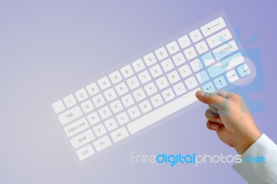 Hand On Keyboard Stock Image