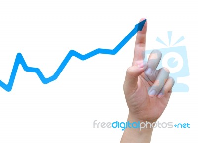 Hand Pointing Business Graph Stock Photo