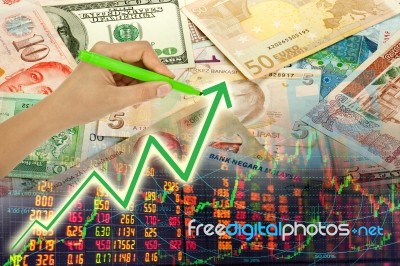 Hand Showing Graph  Stock Photo