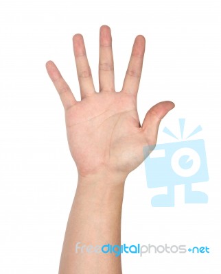 Hand Symbol Isolated On White Background Stock Photo