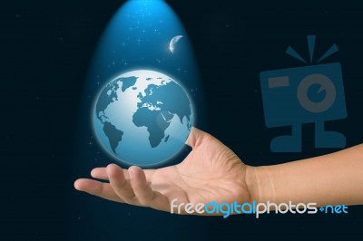 Hand To Save The World Stock Image