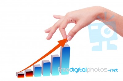 Hand With Growing Graph Stock Image