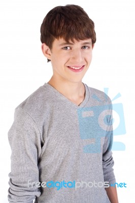 Handsome Caucasian Young Boy Stock Photo