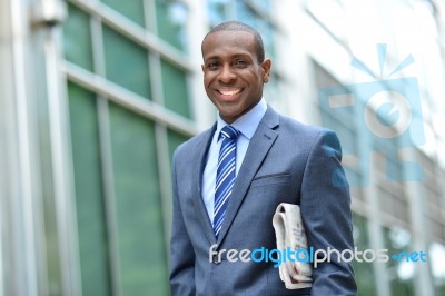 Handsome Corporate Male At Outdoors Stock Photo