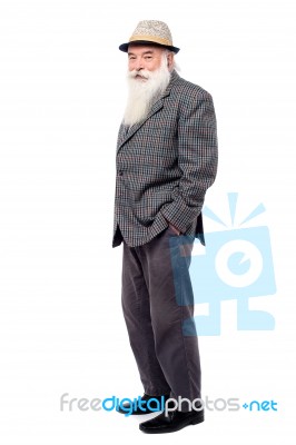 Handsome Old Man In Suit Stock Photo