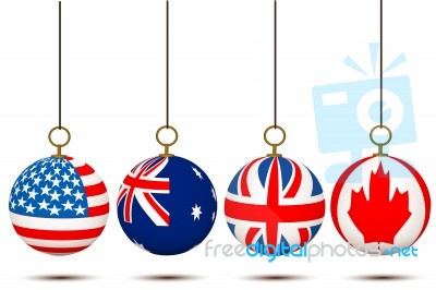 Hanging Country Flag Balls Stock Image