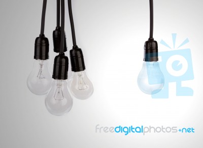 Hanging Light Bulbs Stock Photo