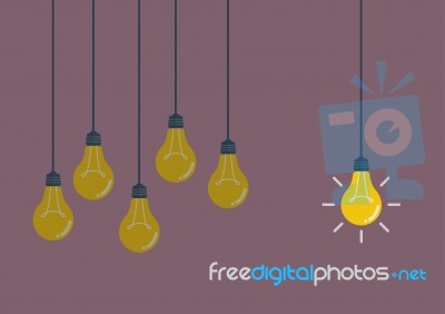 Hanging Light Bulbs Stock Image