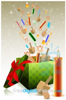 Hanukkah Gift Box Stock Image