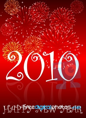 Happy 2010 In Red Background Stock Image