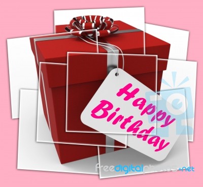 Happy Birthday Gift Displays Celebrating Age And Years Stock Image