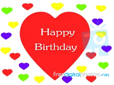 Happy Birthday Heart Render (isolated On White) Stock Image