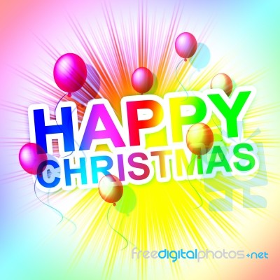 Happy Christmas Means Xmas Greeting And Celebration Stock Image