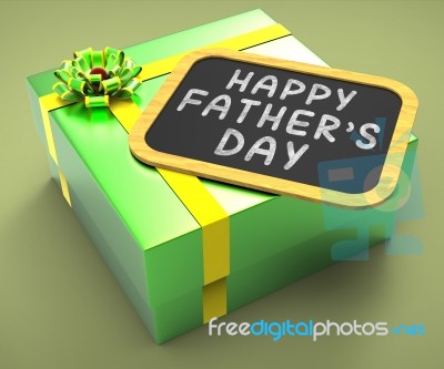 Happy Fathers Day Present Shows Parenting Celebration Or Holiday… Stock Image