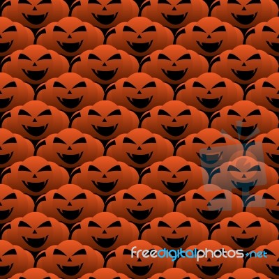 Happy Halloween Smiling Pumpkin Seamless Pattern Stock Image