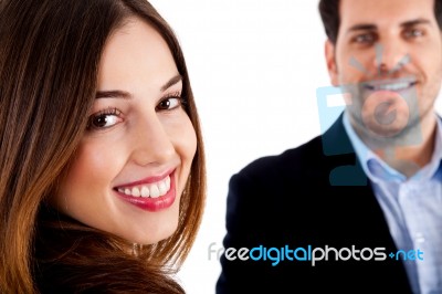 Happy Male And Female Stock Photo