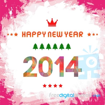 Happy New Year 2014 Card Stock Image