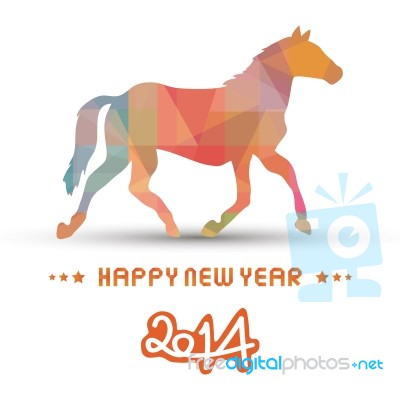 Happy New Year 2014 Card20 Stock Image