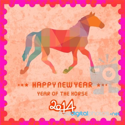 Happy New Year 2014 Card47 Stock Image