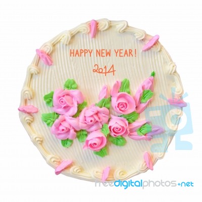 Happy New Year Cake 2014 Stock Image